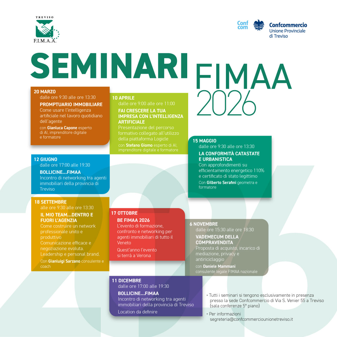 seminari ed eventi per mediatori immobiliari: ecco il calendario del 2026